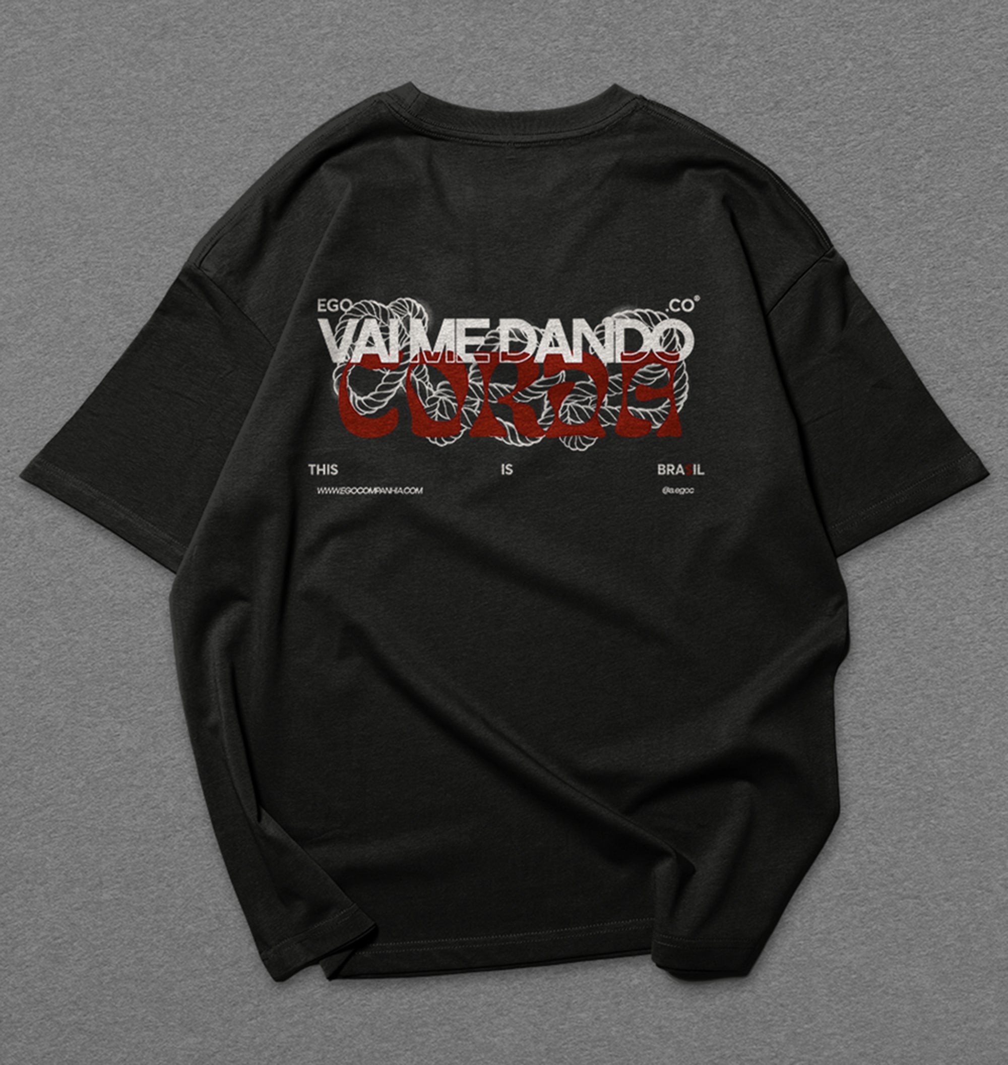 Camisa Oversized Preta Ego.Co® Vai Me Dando Corda